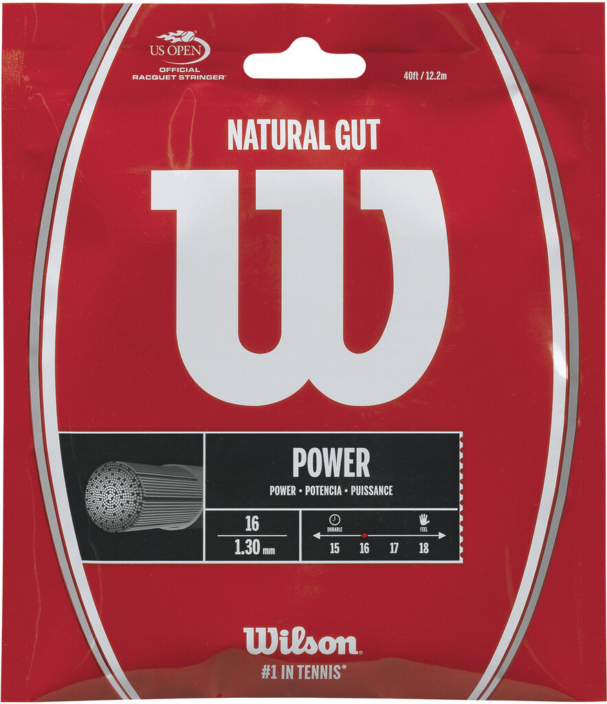 Tennisereketi nöör Wilson Natural 16/1.30 mm, valge цена и информация | Välitennise tooted | hansapost.ee