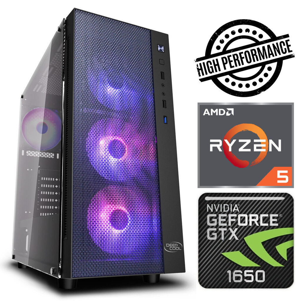 INTOP Ryzen 5 3600 8GB 480SSD M.2 NVME+1TB GTX1650 4GB no-OS hind ja info | Lauaarvutid | hansapost.ee