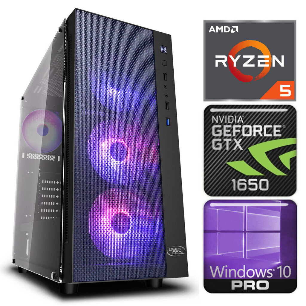 INTOP Ryzen 5 3600 8GB 480SSD M.2 NVME GTX1650 4GB WIN10Pro hind ja info | Lauaarvutid | hansapost.ee