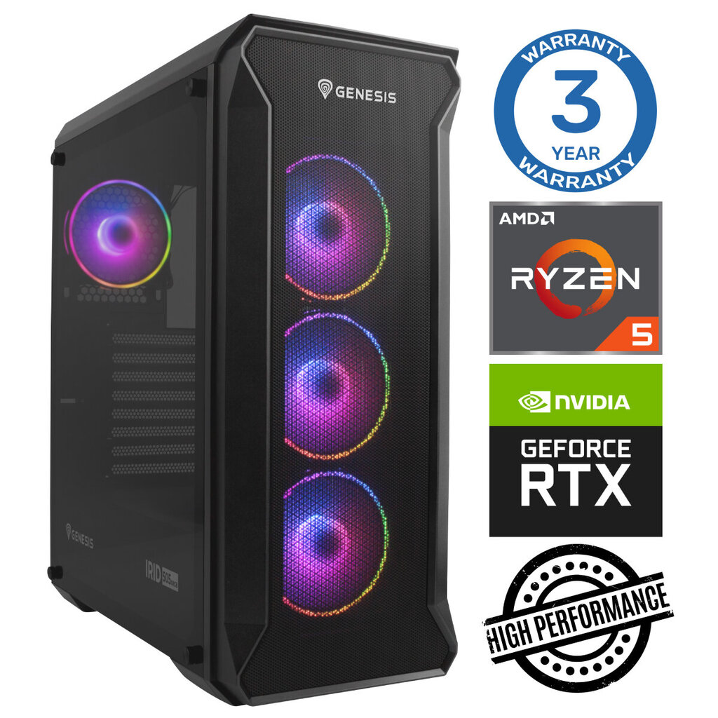 INTOP Ryzen 5 5500 16GB 250SSD M.2 NVME+2TB RTX4070 12GB no-OS hind ja info | Lauaarvutid | hansapost.ee