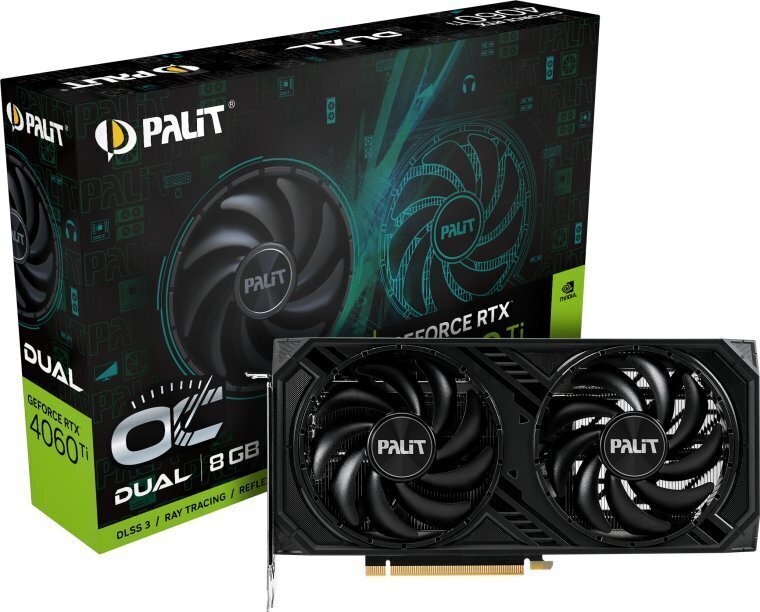 Palit GeForce RTX 4060 Ti Dual OC (NE6406TT19P1-1060D) цена и информация | Videokaardid | hansapost.ee