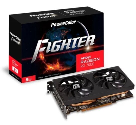 PowerColor Fighter AMD Radeon RX 7600 (RX 7600 8G-F) цена и информация | Videokaardid | hansapost.ee