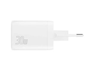 Зарядное устройство PDPlug Duos 30Вт 1C+1A белое цена и информация | Зарядные устройства для телефонов | hansapost.ee