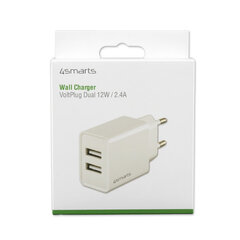 Зарядное устройство (беспроводное) VoltPlug Dual 12Вт, белое цена и информация | Зарядные устройства для телефонов | hansapost.ee