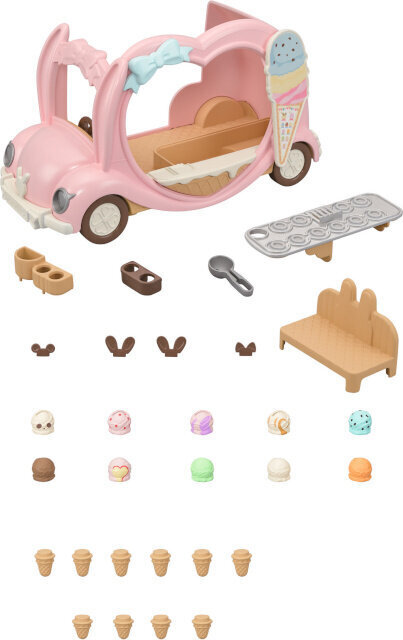 Sylvanian Families mängukomplekt Ice Cream Truck цена и информация | Mänguasjad tüdrukutele | hansapost.ee