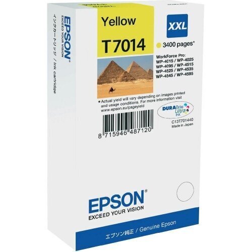 Printerikassett Epson XXL (C13T70144010), kollane цена и информация | Tindiprinteri kassetid | hansapost.ee