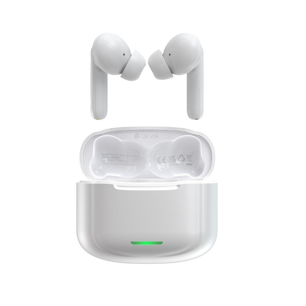 Devia Bluetooth earphones TWS Star E1 white with ANC цена и информация | Kõrvaklapid | hansapost.ee