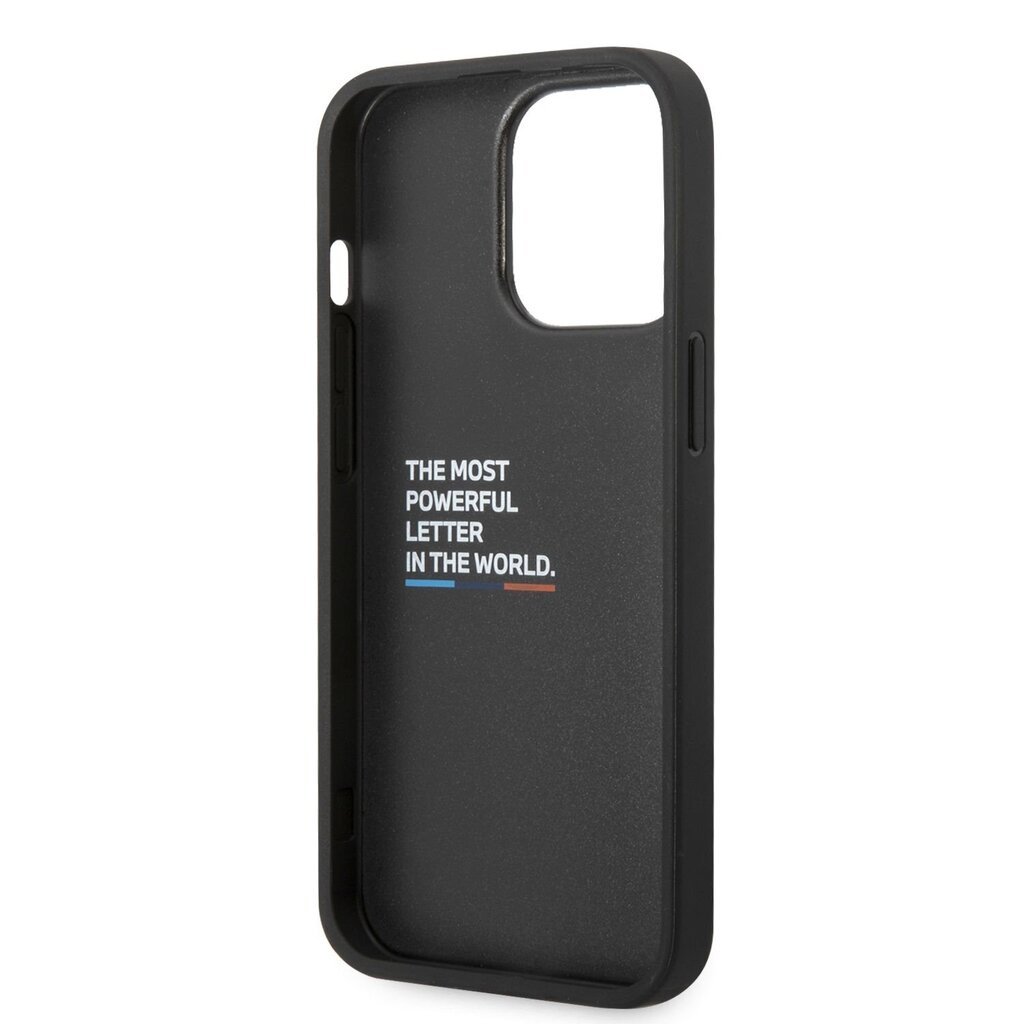 BMW M PU Carbon Blue Line Case for iPhone 14 Pro Black цена и информация | Telefonide kaitsekaaned ja -ümbrised | hansapost.ee