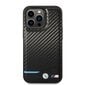 BMW M PU Carbon Blue Line Case for iPhone 14 Pro Black цена и информация | Telefonide kaitsekaaned ja -ümbrised | hansapost.ee