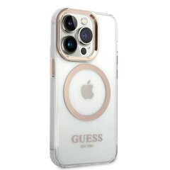 Guess Transparent MagSafe Compatible Case for iPhone 14 Pro Gold цена и информация | Чехлы для телефонов | hansapost.ee