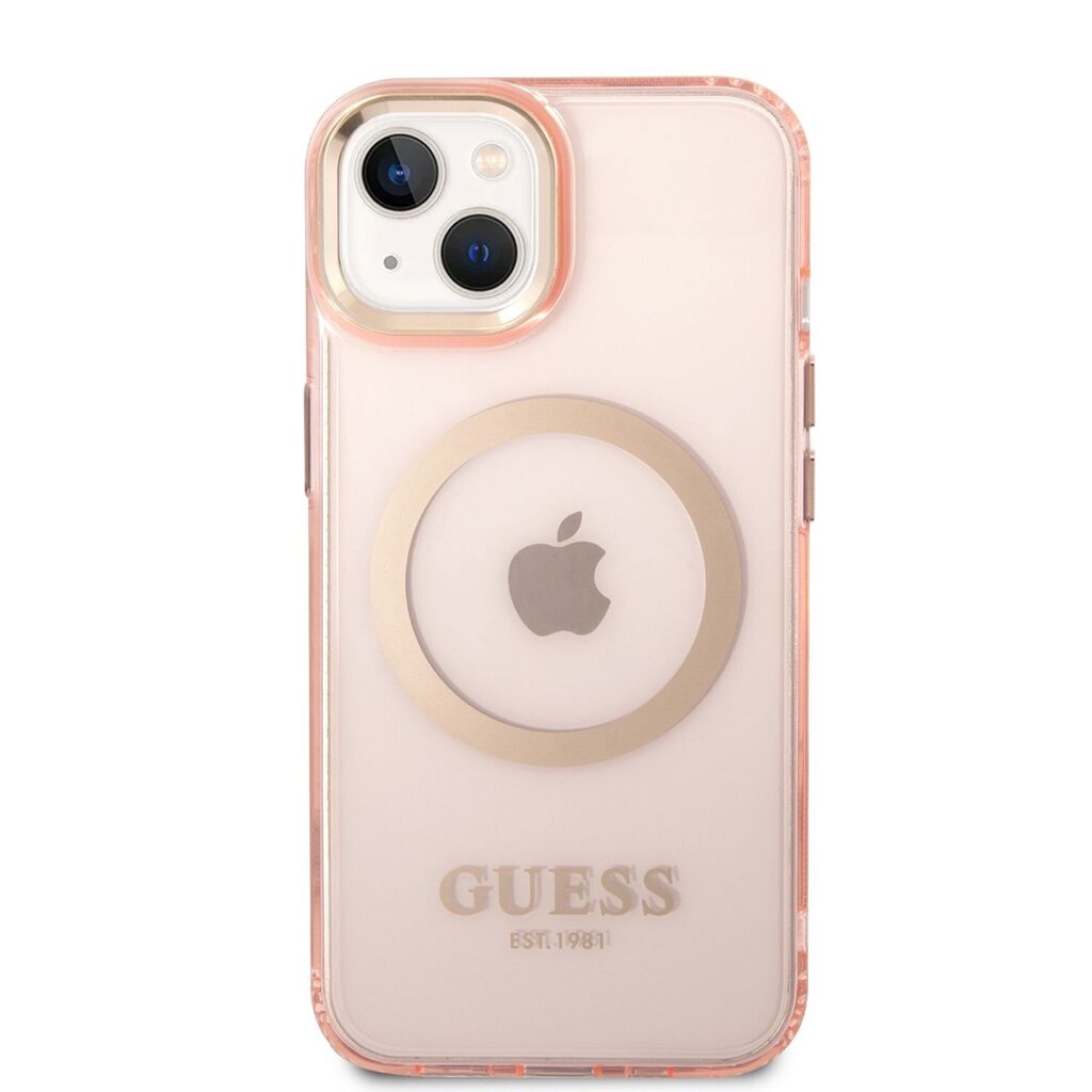 Guess Translucent MagSafe Compatible Case for iPhone 14 Plus Pink hind ja info | Telefonide kaitsekaaned ja -ümbrised | hansapost.ee