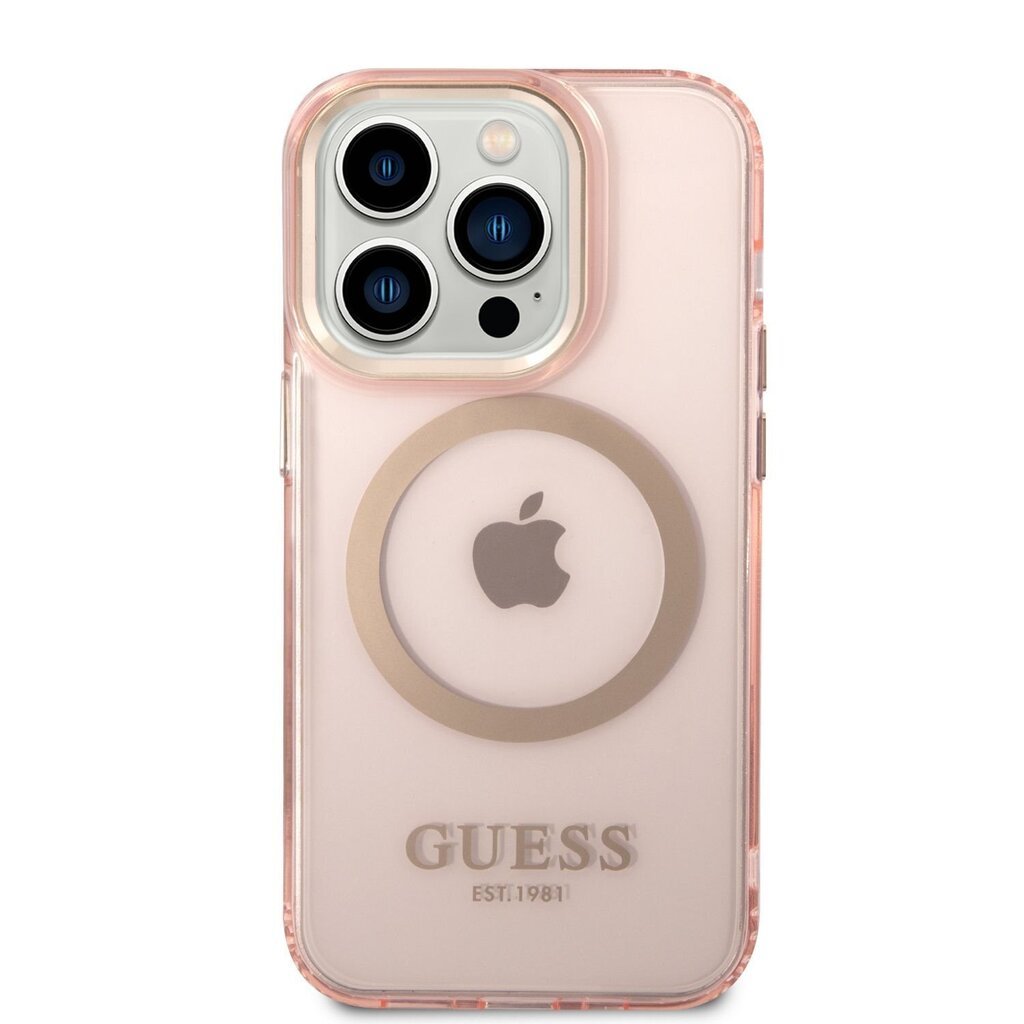 Guess Translucent MagSafe Compatible Case for iPhone 14 Pro Max Pink hind ja info | Telefonide kaitsekaaned ja -ümbrised | hansapost.ee