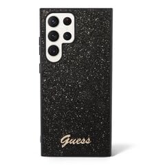 Guess PC|TPU Glitter Flakes Metal Logo Case for Samsung Galaxy S23 Ultra Black цена и информация | Чехлы для телефонов | hansapost.ee