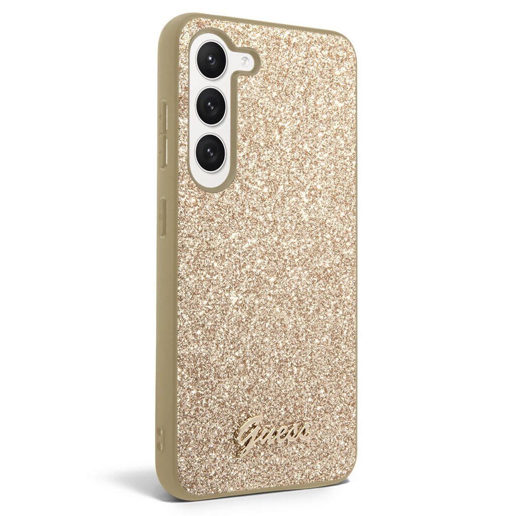 Guess PC|TPU Glitter Flakes Metal Logo Case - Samsung Galaxy S23 kuld hind ja info | Telefonide kaitsekaaned ja -ümbrised | hansapost.ee