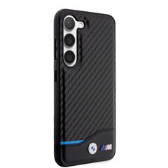 BMW M PU Carbon Blue Line Case for Samsung Galaxy S23 Black hind ja info | Telefonide kaitsekaaned ja -ümbrised | hansapost.ee