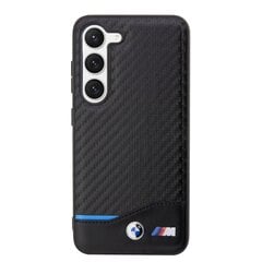 BMW M PU Carbon Blue Line Case for Samsung Galaxy S23 Black цена и информация | Чехлы для телефонов | hansapost.ee