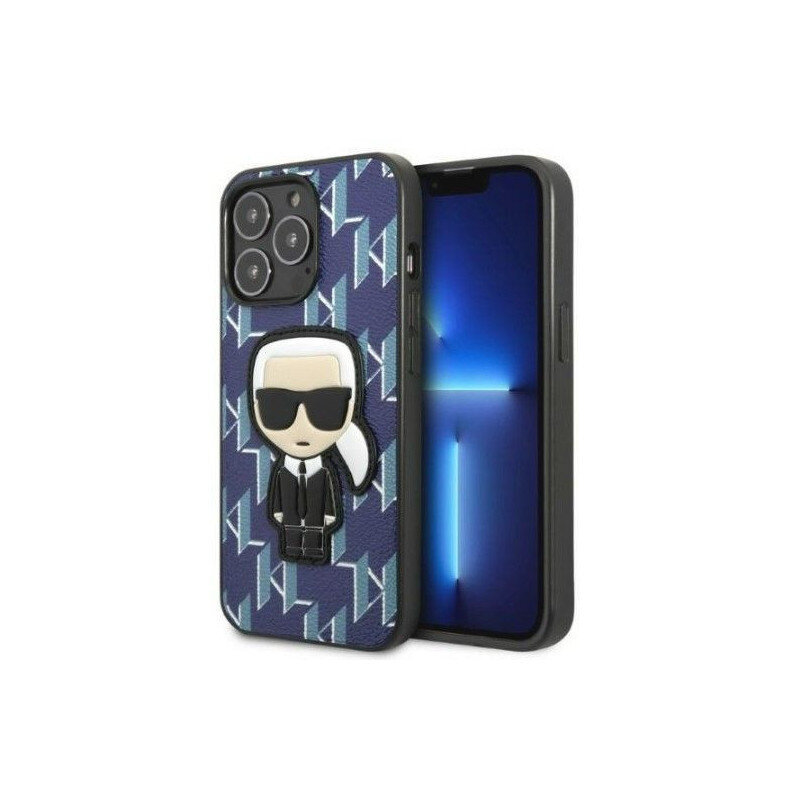 Karl Lagerfeld KLHCP13LPMNIKBL iPhone 13 Pro | 13 6,1" hardcase niebieski|blue Monogram Ikonik Patch hind ja info | Telefonide kaitsekaaned ja -ümbrised | hansapost.ee