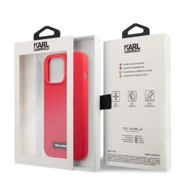 Karl Lagerfeld KLHCP13LSLMP1R iPhone 13 Pro | 13 6,1" hardcase czerwony|red Silicone Plaque hind ja info | Telefonide kaitsekaaned ja -ümbrised | hansapost.ee