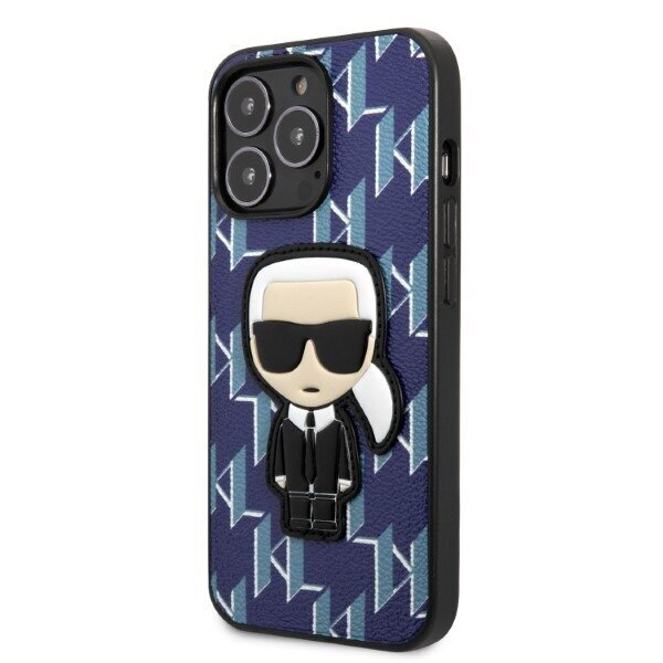 Karl Lagerfeld KLHCP13XPMNIKBL iPhone 13 Pro Max 6,7" hardcase niebieski|blue Monogram Ikonik Patch цена и информация | Telefonide kaitsekaaned ja -ümbrised | hansapost.ee