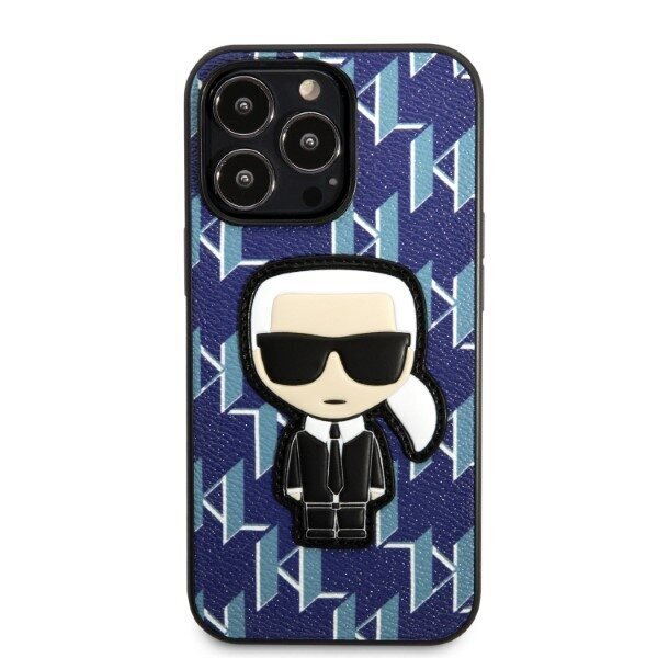 Karl Lagerfeld KLHCP13XPMNIKBL iPhone 13 Pro Max 6,7" hardcase niebieski|blue Monogram Ikonik Patch цена и информация | Telefonide kaitsekaaned ja -ümbrised | hansapost.ee