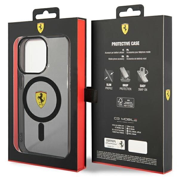 Ferrari FEHMP14XURKK iPhone 14 Pro Max 6.7" czarny|black hardcase Translucent Magsafe цена и информация | Telefonide kaitsekaaned ja -ümbrised | hansapost.ee