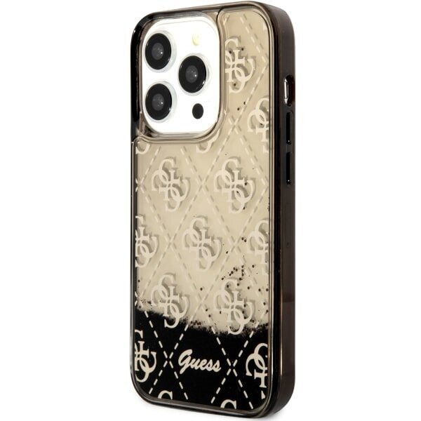 Guess GUHCP14LLC4PSGK iPhone 14 Pro 6.1" czarny|black hardcase Liquid Glitter 4G Transculent hind ja info | Telefonide kaitsekaaned ja -ümbrised | hansapost.ee