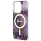 Guess GUHMP14LHTMRSU iPhone 14 Pro 6.1" purpurowy|purple hardcase Golden Marble MagSafe цена и информация | Telefonide kaitsekaaned ja -ümbrised | hansapost.ee
