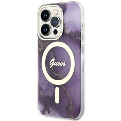 Чехол Guess GUHMP14LHTMRSU для iPhone 14 Pro 6.1" hardcase Golden Marble MagSafe, фиолетовый цена и информация | Чехлы для телефонов | hansapost.ee