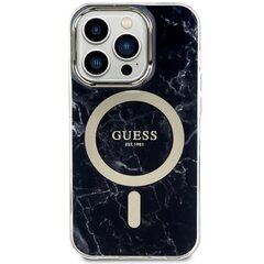 Чехол Guess GUHMP14LPCUMAK для iPhone 14 Pro 6.1" hardcase Marble MagSafe, черный цена и информация | Чехлы для телефонов | hansapost.ee