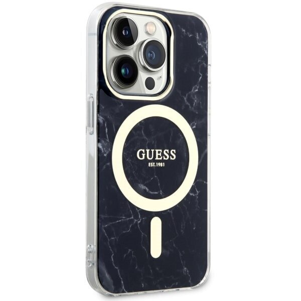 Guess GUHMP14LPCUMAK iPhone 14 Pro 6.1" czarny|black hardcase Marble MagSafe цена и информация | Telefonide kaitsekaaned ja -ümbrised | hansapost.ee