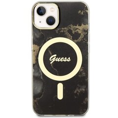 Чехол Guess GUHMP14MHTMRSK для iPhone 14 Plus 6.7" hardcase Golden Marble MagSafe, черный цена и информация | Чехлы для телефонов | hansapost.ee