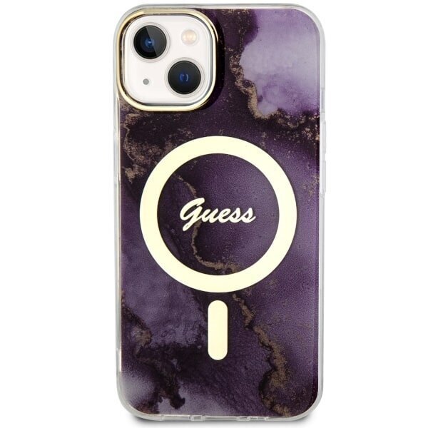 Guess GUHMP14SHTMRSU iPhone 14 6.1" purpurowy|purple hardcase Golden Marble MagSafe hind ja info | Telefonide kaitsekaaned ja -ümbrised | hansapost.ee