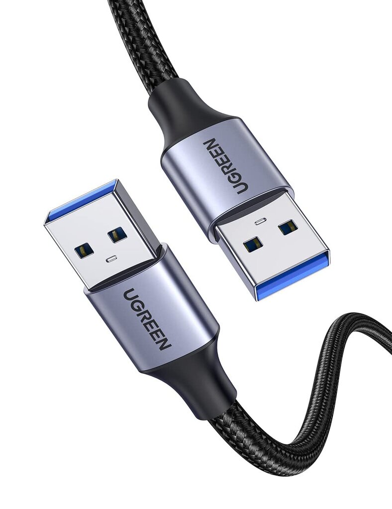 USB3.0 cable Male USB-A to Male USB-A UGREEN 2A, 0.5m (black) цена и информация | Juhtmed ja kaablid | hansapost.ee