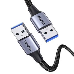 USB3.0 cable Male USB-A to Male USB-A UGREEN 2A, 1m (black) hind ja info | Juhtmed ja kaablid | hansapost.ee