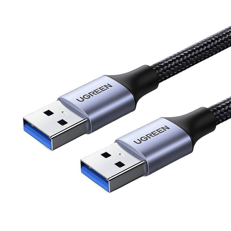 USB3.0 cable Male USB-A to Male USB-A UGREEN 2A, 1m (black) цена и информация | Juhtmed ja kaablid | hansapost.ee