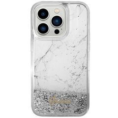 Guess GUHCP14LLCSGSGH iPhone 14 Pro 6.1" biały|white hardcase Liquid Glitter Marble hind ja info | Telefonide kaitsekaaned ja -ümbrised | hansapost.ee