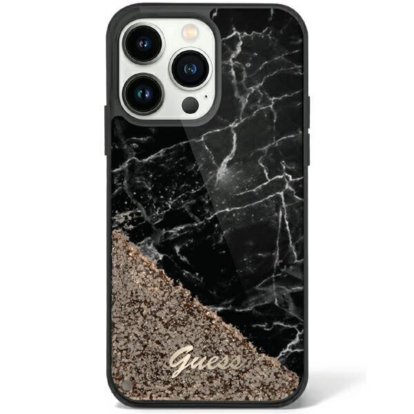 Guess GUHCP14LLCSGSGK iPhone 14 Pro 6.1" czarny|black hardcase Liquid Glitter Marble цена и информация | Telefonide kaitsekaaned ja -ümbrised | hansapost.ee