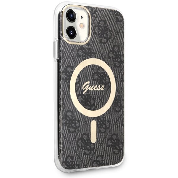 Guess GUHMN61H4STK iPhone 11 6.1" czarny|black hardcase 4G MagSafe цена и информация | Telefonide kaitsekaaned ja -ümbrised | hansapost.ee
