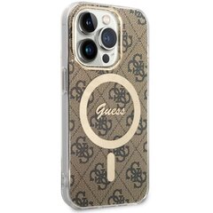 Чехол Guess GUHMP14LH4STW для iPhone 14 Pro 6.1" hardcase 4G MagSafe, коричневый цена и информация | Чехлы для телефонов | hansapost.ee