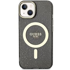 Guess GUHMP14MHCMCGK iPhone 14 Plus 6.7" czarny|black hardcase Glitter Gold MagSafe hind ja info | Telefonide kaitsekaaned ja -ümbrised | hansapost.ee