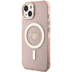 Guess GUHMP14MHCMCGP iPhone 14 Plus 6.7" różowy|pink hardcase Glitter Gold MagSafe цена и информация | Чехлы для телефонов | hansapost.ee