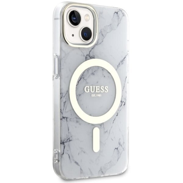 Guess GUHMP14MPCUMAH iPhone 14 Plus 6.7" biały|white hardcase Marble MagSafe hind ja info | Telefonide kaitsekaaned ja -ümbrised | hansapost.ee