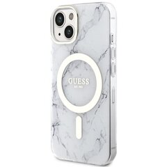 Чехол Guess GUHMP14MPCUMAH для iPhone 14 Plus 6.7" hardcase Marble MagSafe, белый цена и информация | Чехлы для телефонов | hansapost.ee