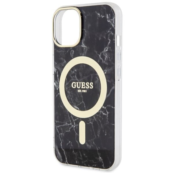 Guess GUHMP14SPCUMAK iPhone 14 6.1" czarny|black hardcase Marble MagSafe цена и информация | Telefonide kaitsekaaned ja -ümbrised | hansapost.ee