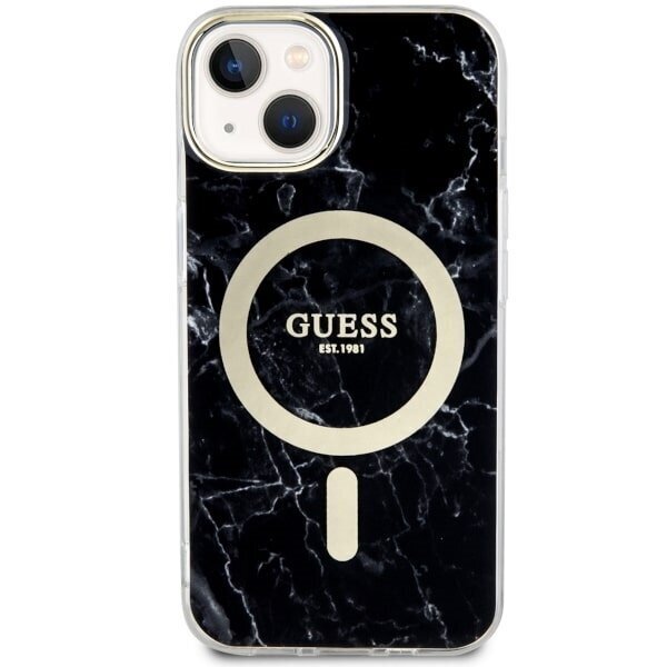 Guess GUHMP14SPCUMAK iPhone 14 6.1" czarny|black hardcase Marble MagSafe цена и информация | Telefonide kaitsekaaned ja -ümbrised | hansapost.ee