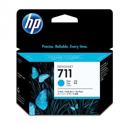 HP 711 tindiprinterikassett (CZ134A), sinine hind ja info | Tindiprinteri kassetid | hansapost.ee