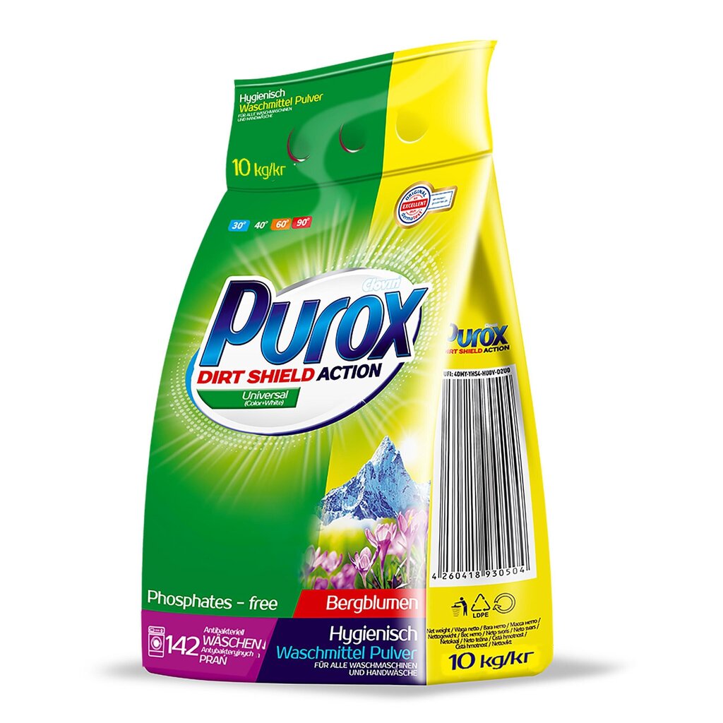Pesupulber Purox Universal värvilistele ja valgetele kangastele, 10kg hind ja info | Pesuvahendid | hansapost.ee
