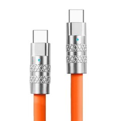 Силиконовый кабель USB Type-C - Type-C, 100W, orange, 3m цена и информация | Кабели и провода | hansapost.ee
