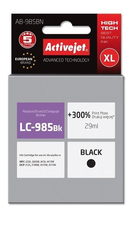 ActiveJet ink Brother LC985BK Black ink cartridge hind ja info | Tindiprinteri kassetid | hansapost.ee