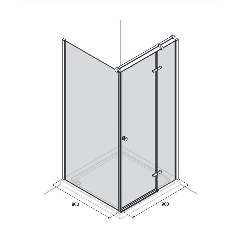 Dušikabiin Aqualux Hinged 98, 90x80x200 cm hind ja info | Dušikabiinid | hansapost.ee